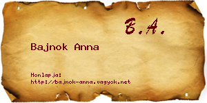 Bajnok Anna névjegykártya